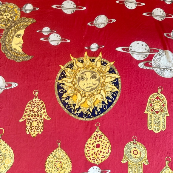 Vintage Celestial 100% Silk Scarf - Picture 3 of 5